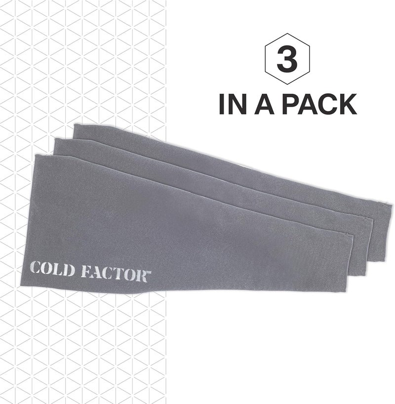 COLD FACTOR Cooling Headband for Women and Men – UPF 50+ Advanced Evaporative Comfort, Instant Cooling Sweatband for Outdoor Sports, Fitness, Yoga, Hiking, Running, and Workout – 3 Pack - Image 2